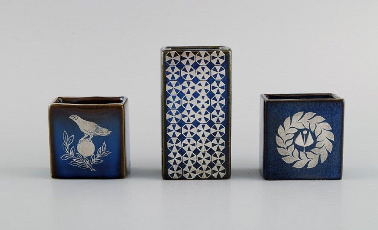 Sven Jonson (1919-1989) Gustavsberg Five small Lagun vases in glazed stoneware