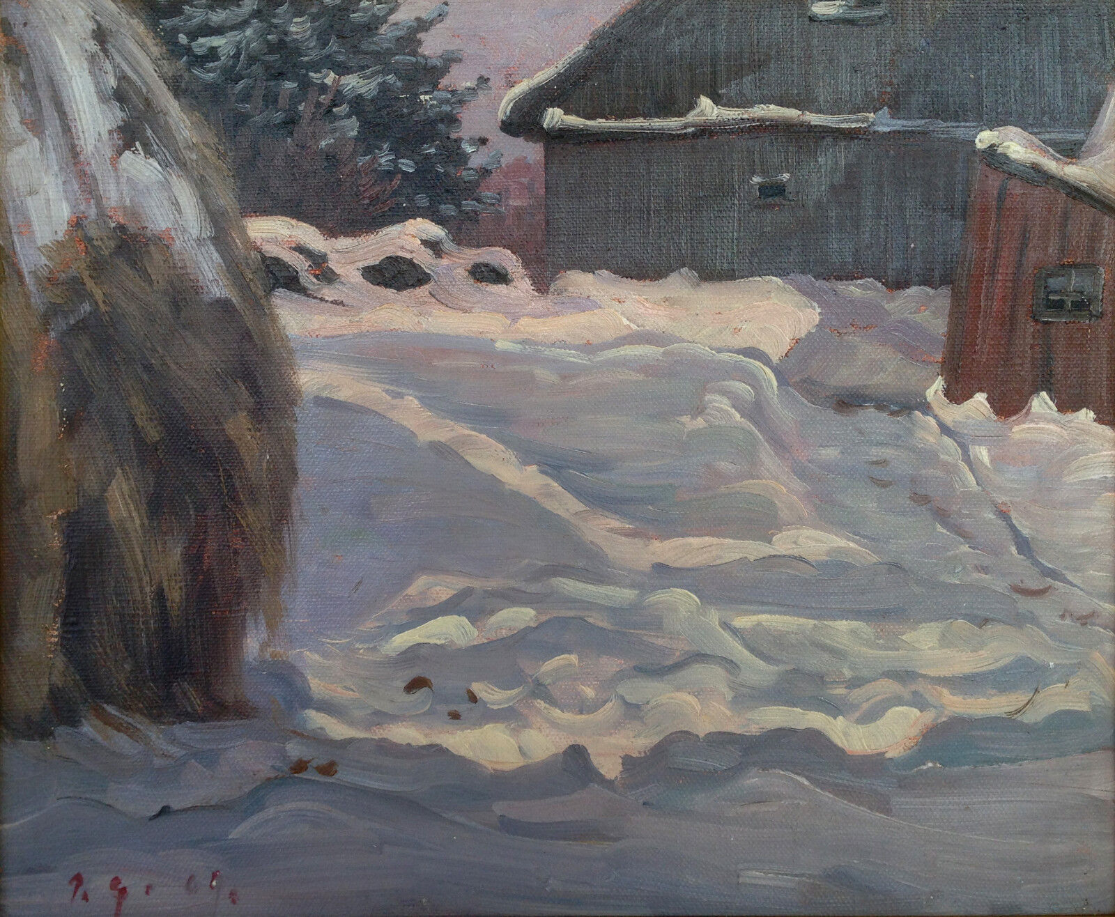 Per Gummenson (1858-1928): SNOWDRIFTS IN A VILLAGE