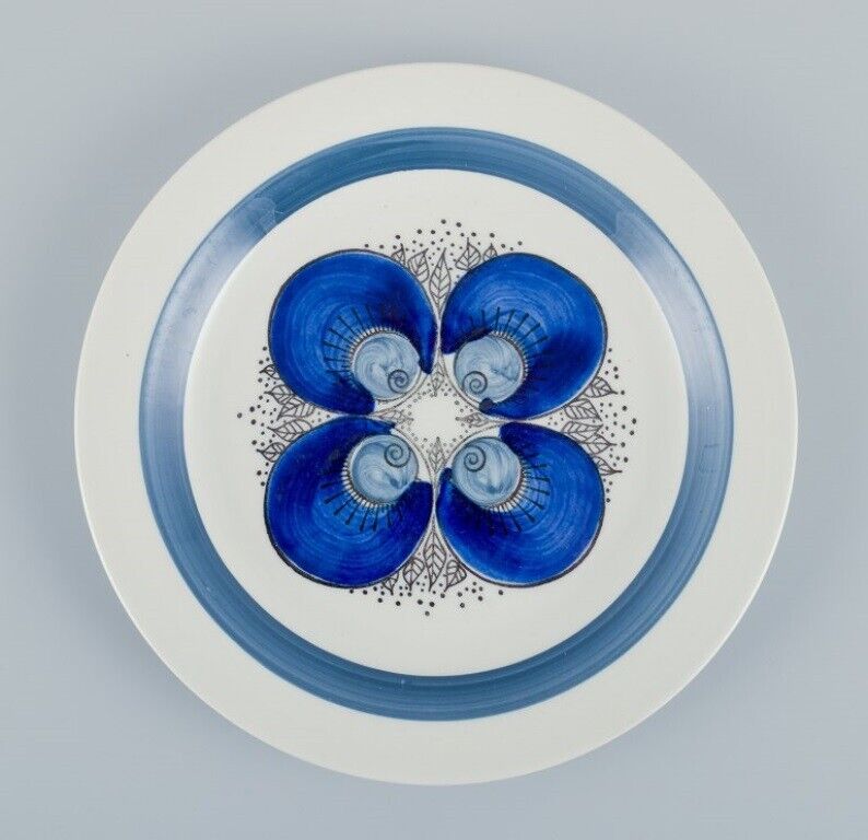 Rörstrand Sweden set of five hand-painted "Iris" plates 1970s