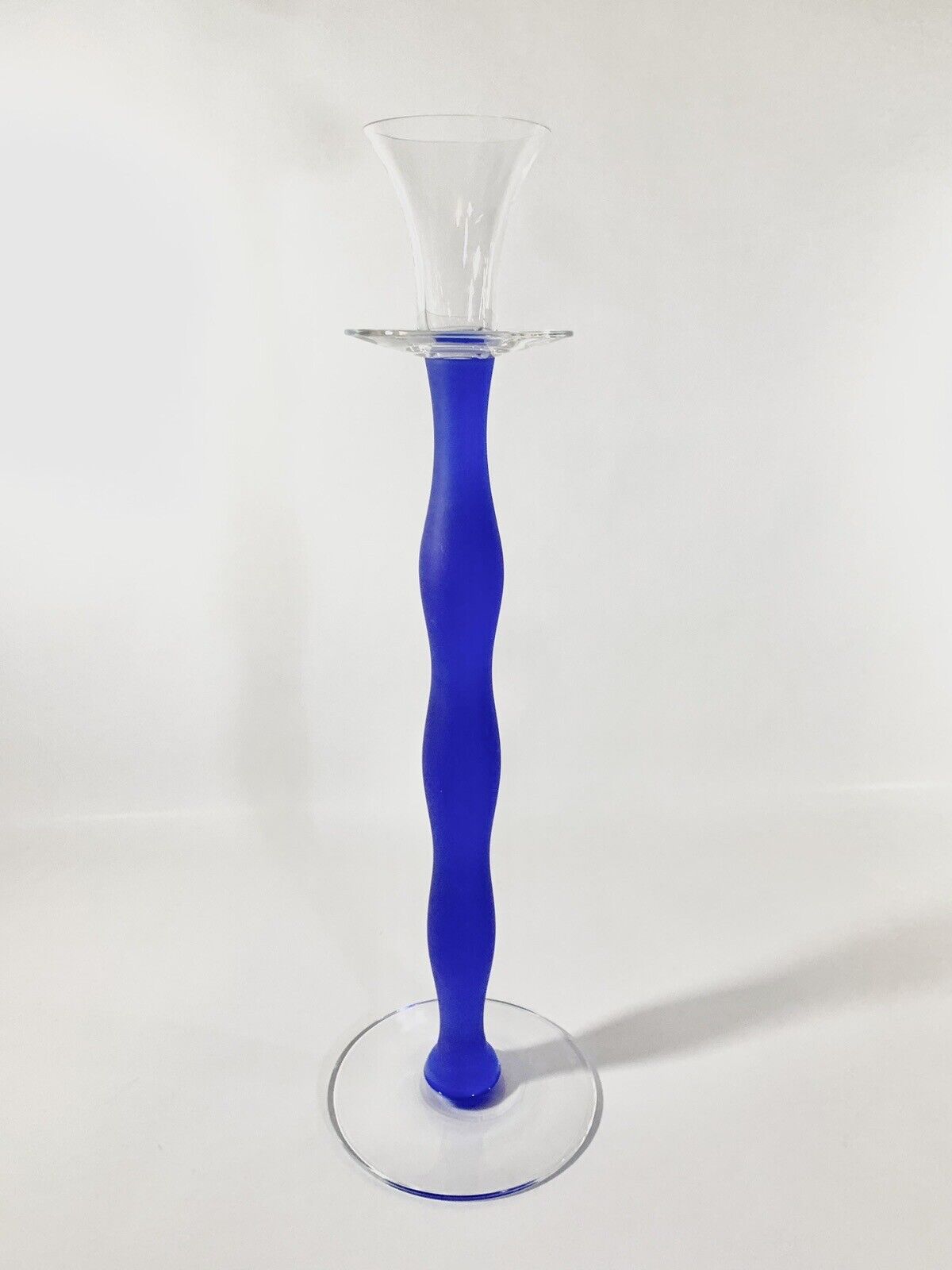 Orrefors Celeste Anne Nilsson Blue Candle Holder 37 cm 145 inch