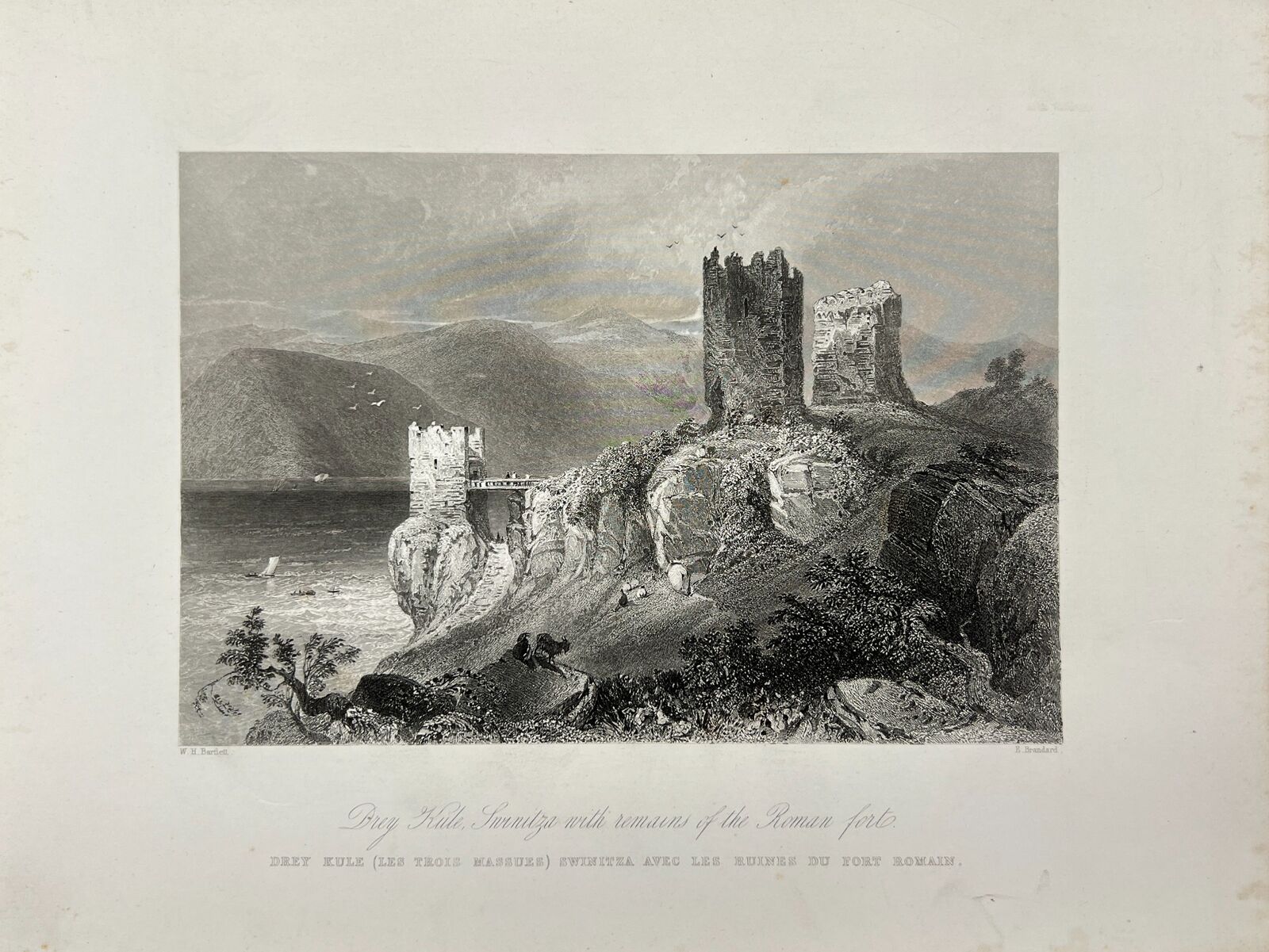 Antique Print - Meyer - Drey Kule Swinitza with Remains of the Roman Fort - E5