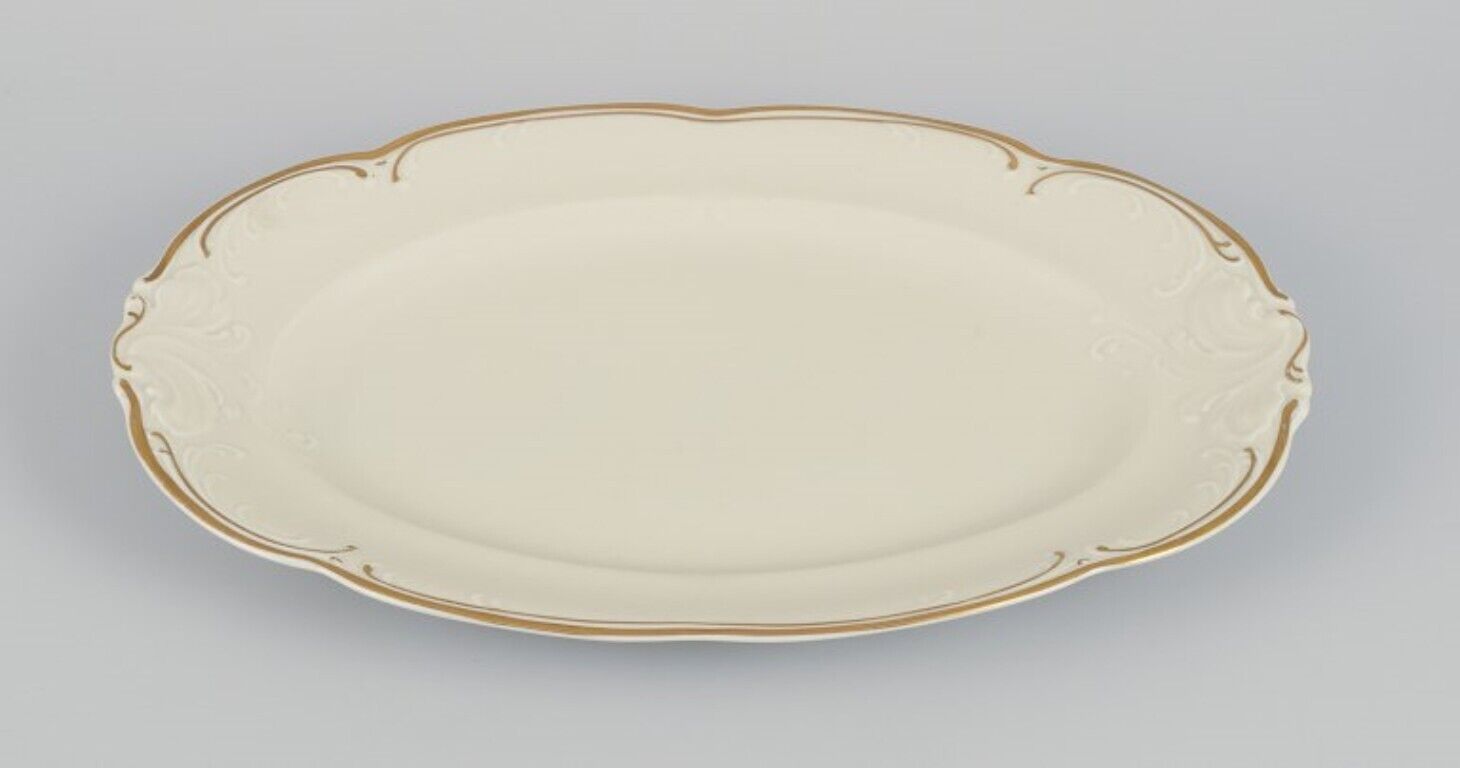 KPM Poland Two large oval porcelain serving platters 1930s/40s