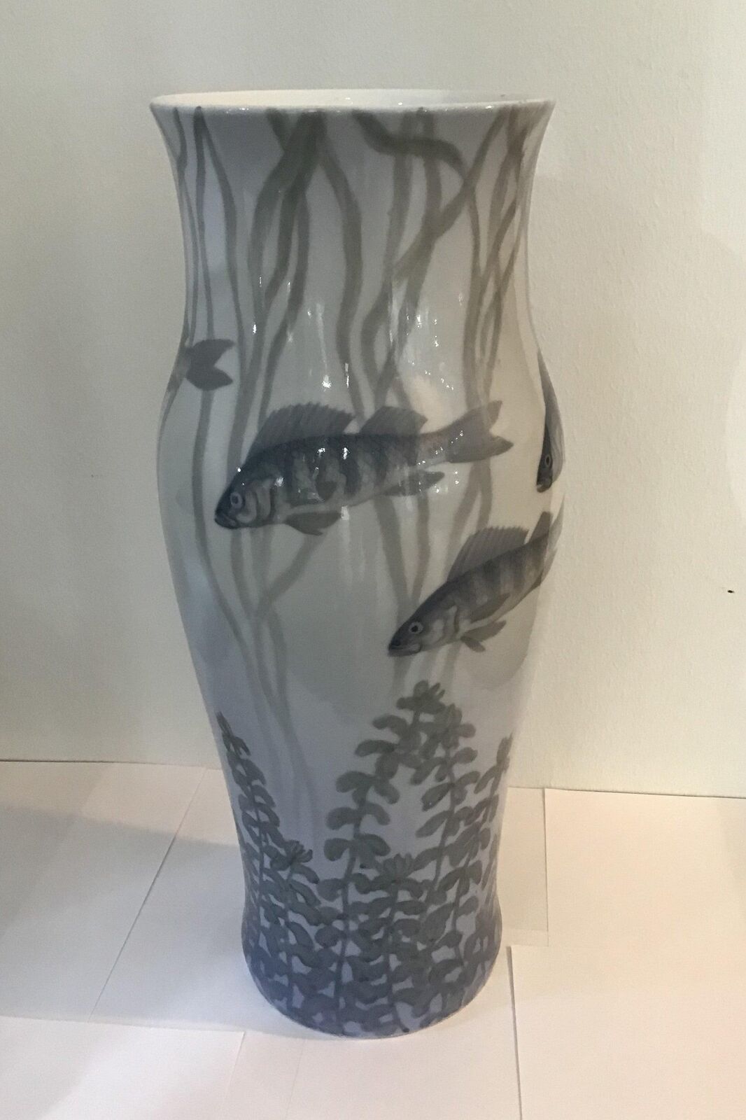 Royal Copenhagen Art Nouveau Unique Vase with Fish by Stephan Ussing No 11778