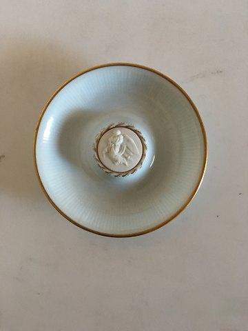 Bing  Grondahl Ashtray No 1291 with Bisque Angel Ornament and Gold Border