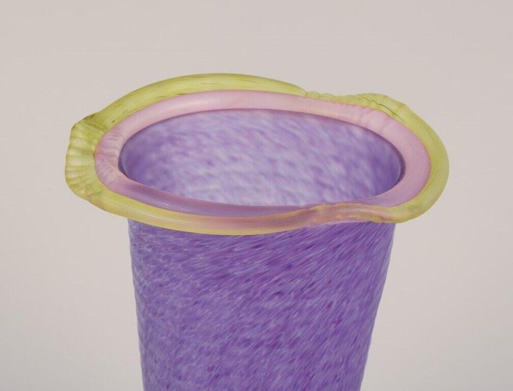 Ulrica Hydman Vallien for Kosta Boda Vase in violet and yellow art glass