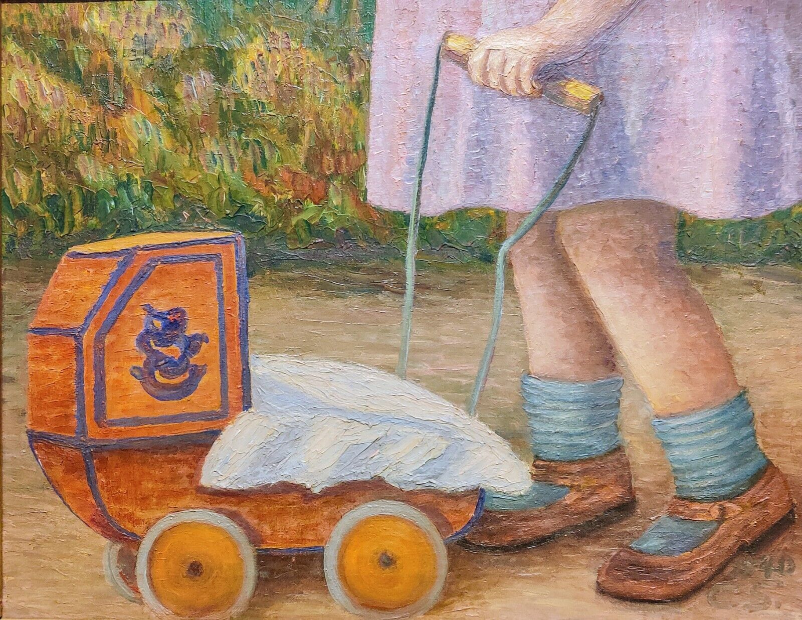 GIRL WITH DOLL CARRIAGE / MÄDCHEN MIT PUPPENWAGEN