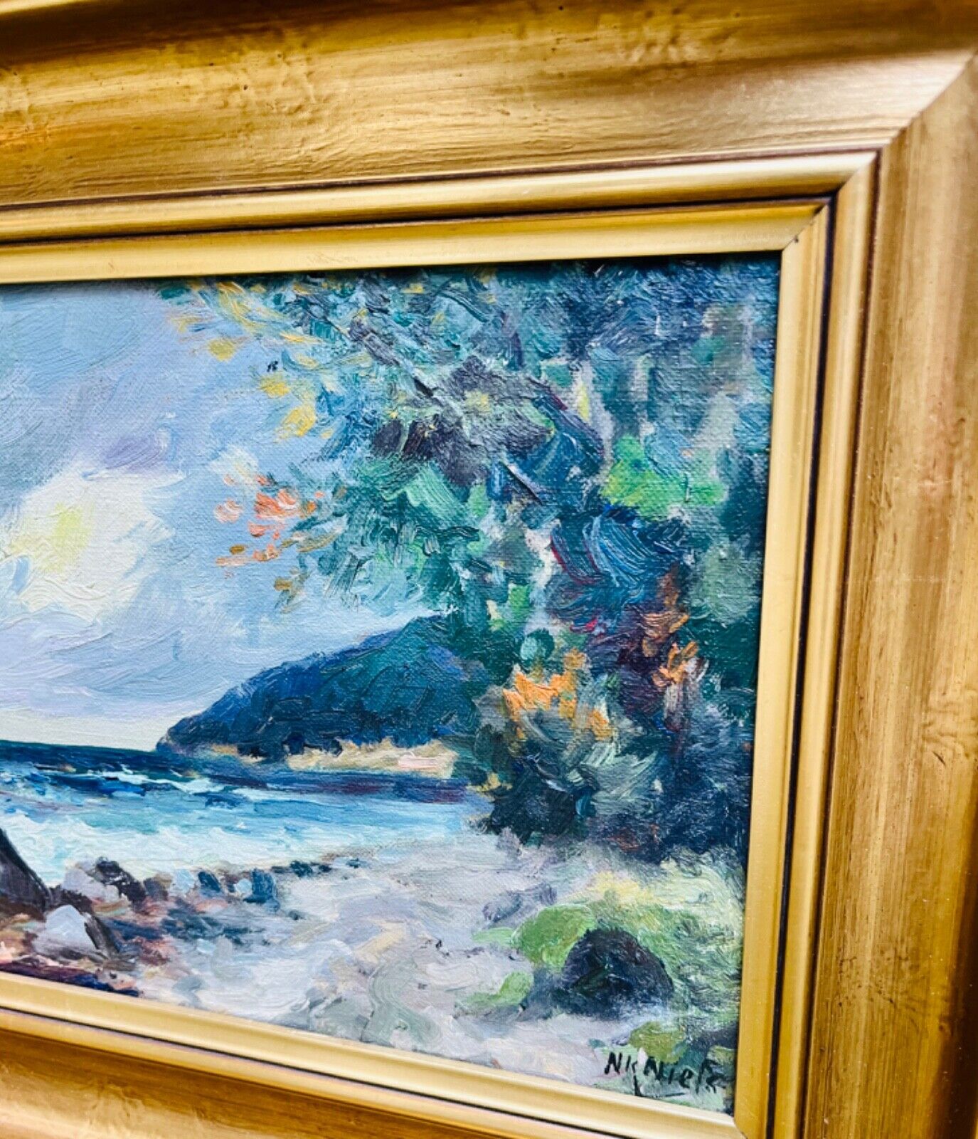 Beautiful antique original Oil Painting 1930s of Bornholm Island Denmark