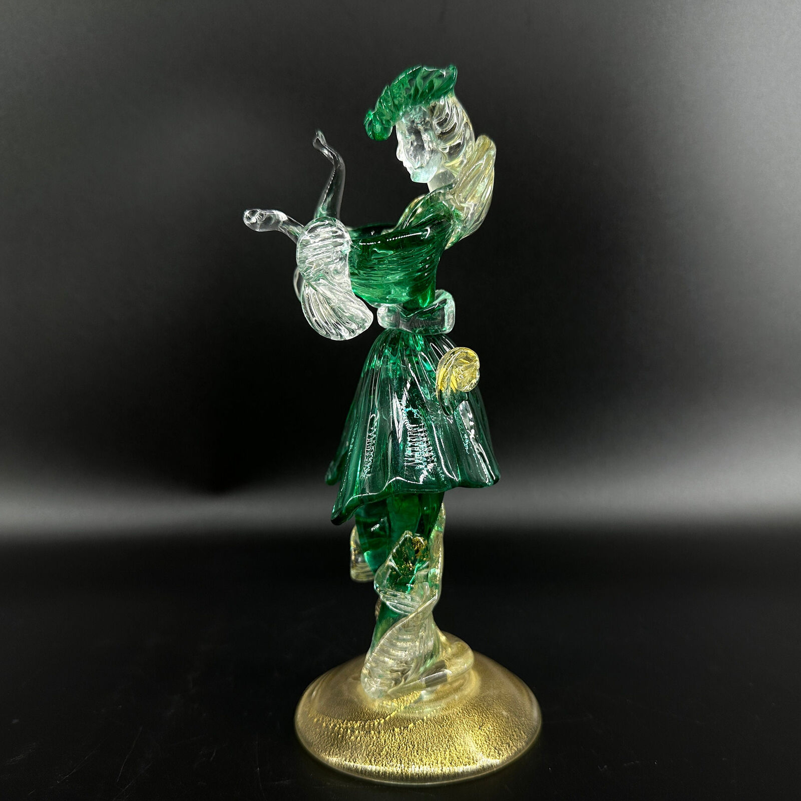 Mid Century Murano art glass Dancing Lady figurine vintage Italian