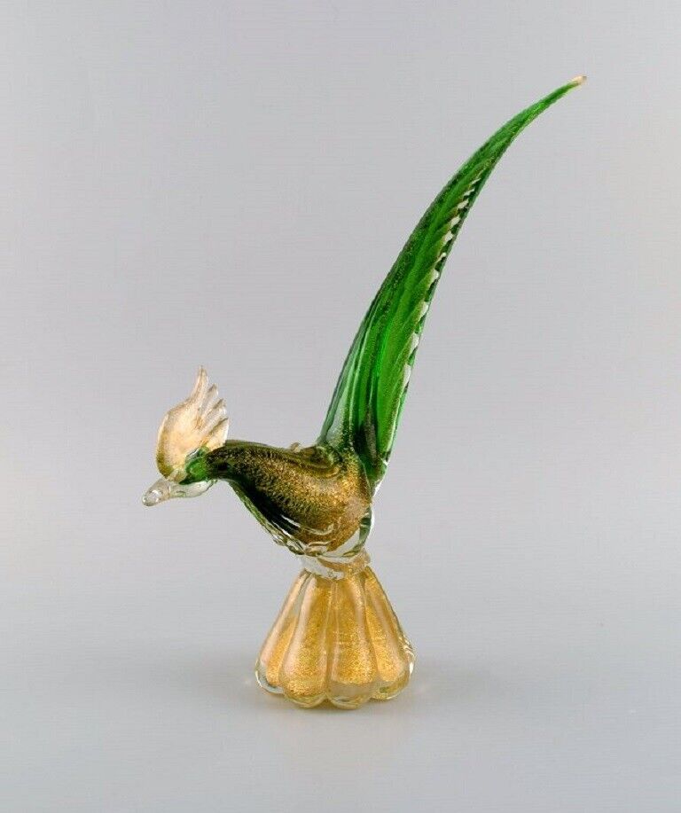 Large Murano sculpture in mouth blown art glass Exotic bird 1960s