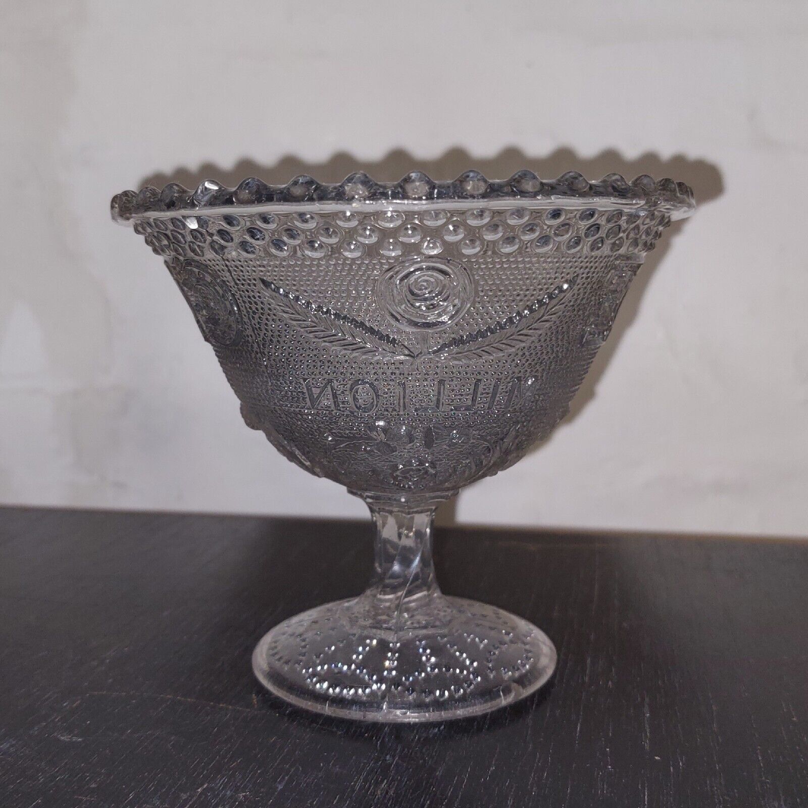 Gladstone for the Million glass pressed glass bowl on foot c 1890