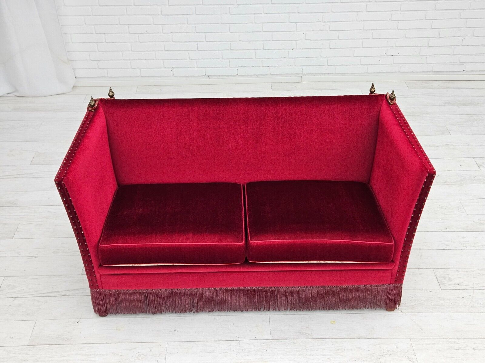 1960-70s Danish velour 2 seater sofa original very good condition