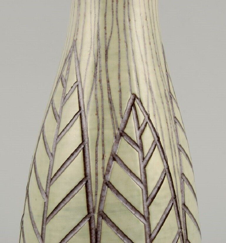 Mari Simmulson for Upsala Ekeby "Rhodes" ceramic vase with leaves in relief