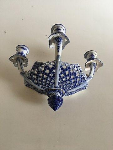 Royal Copenhagen Antique Blue Fluted Full Lace Wall Sconces No 1111