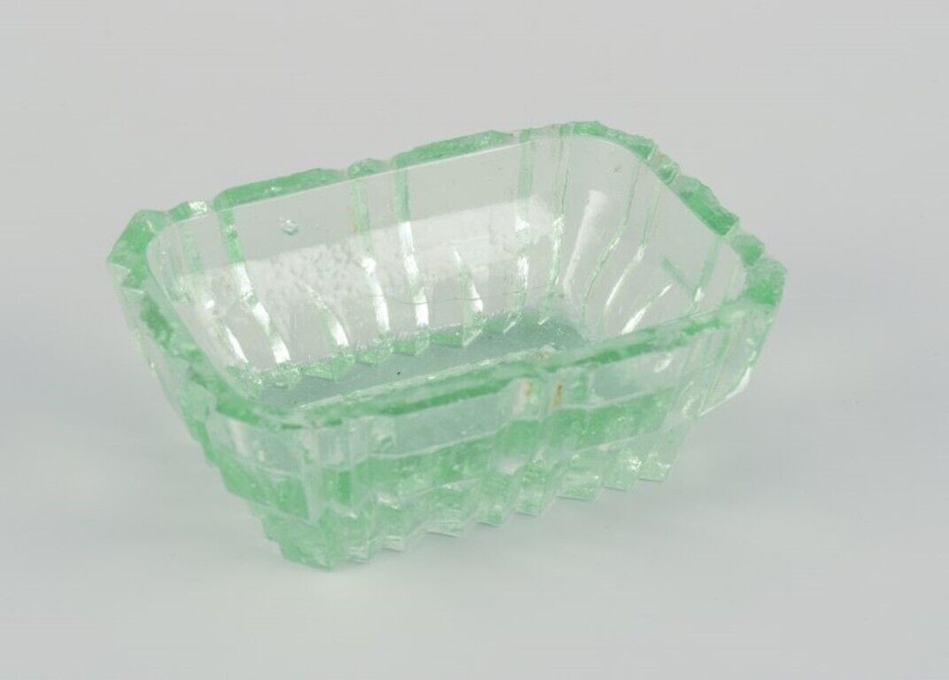 Fåglavik Glasbruk (1874-1980) Sweden Three salt cellars in green glass