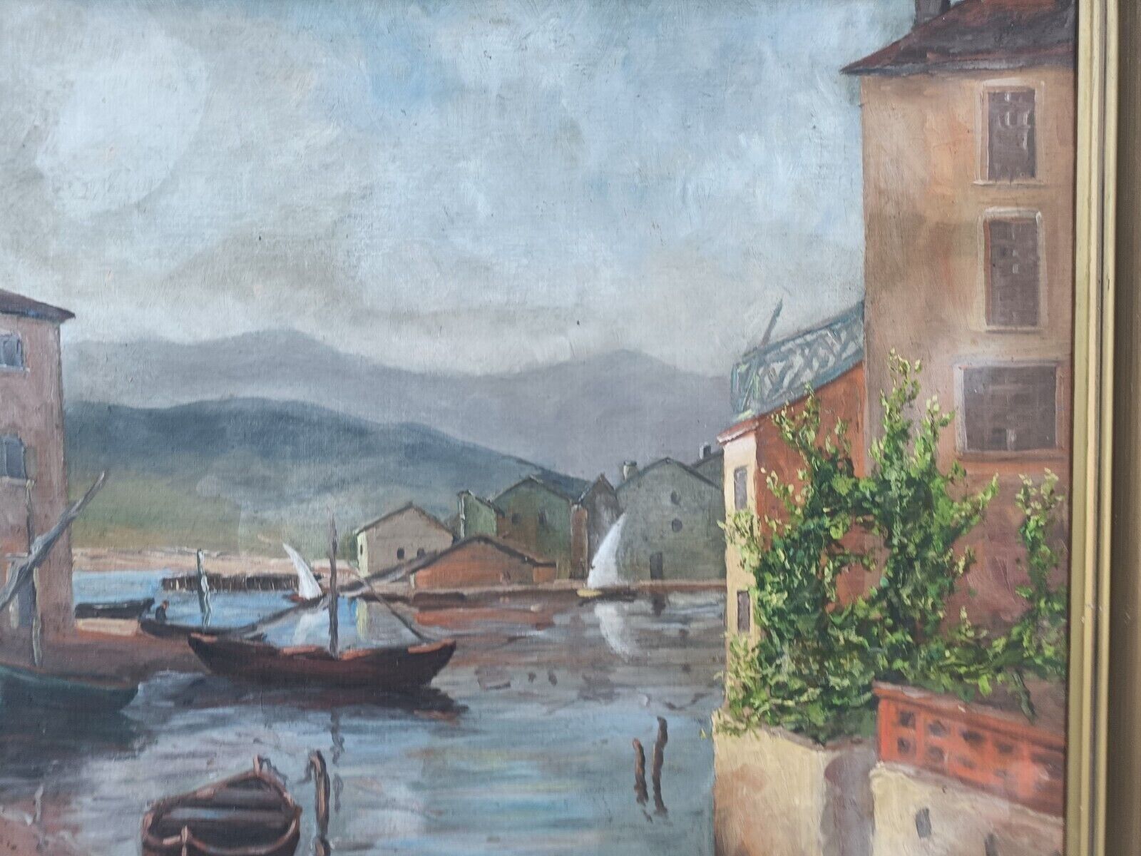 Venetian lagoon city of Chioggia - Ölgemälde / oil painting