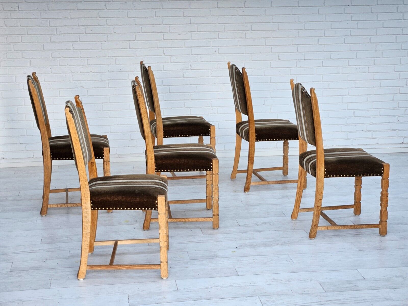 1970s set 6 pcs of Danish dinning chairs original good condition