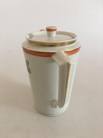 Royal Copenhagen Golden Horns with Orange Band Coffee Pot No 883/9533