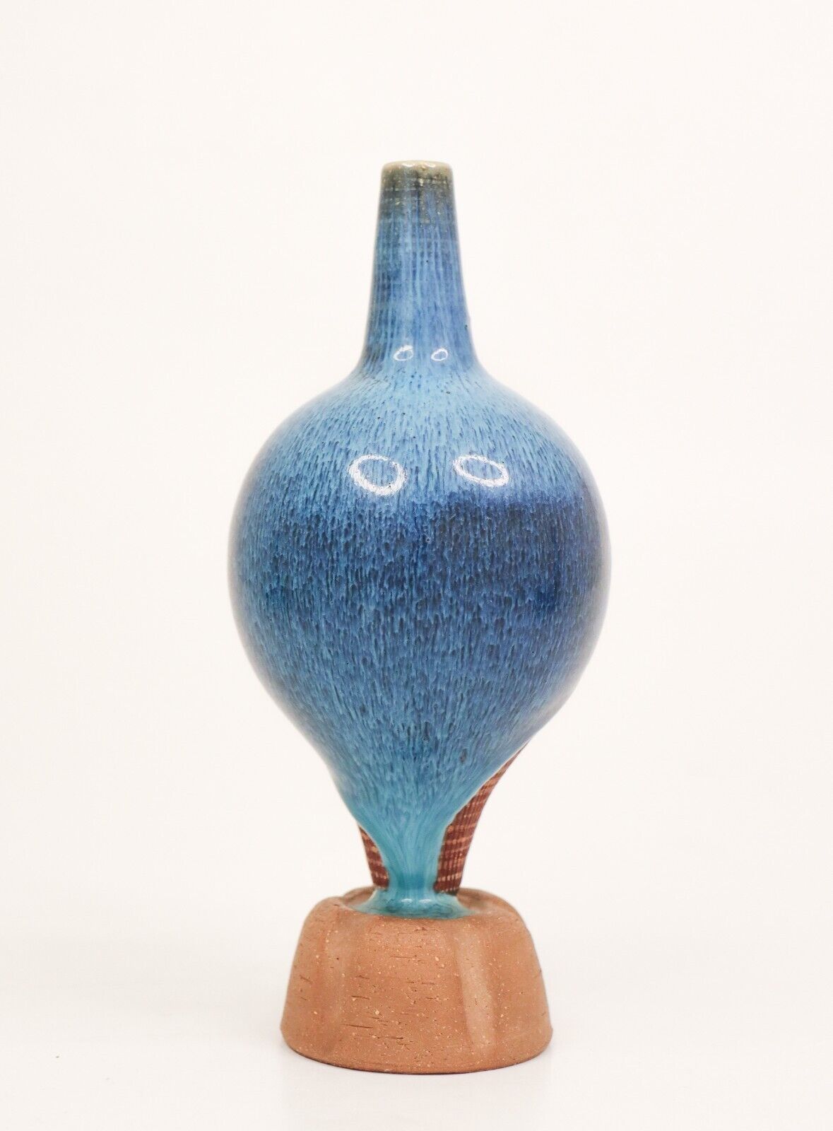 Lovely Blue Farsta Spirea Vase by Wilhelm Kåge Gustavsberg Stunning Glaze!