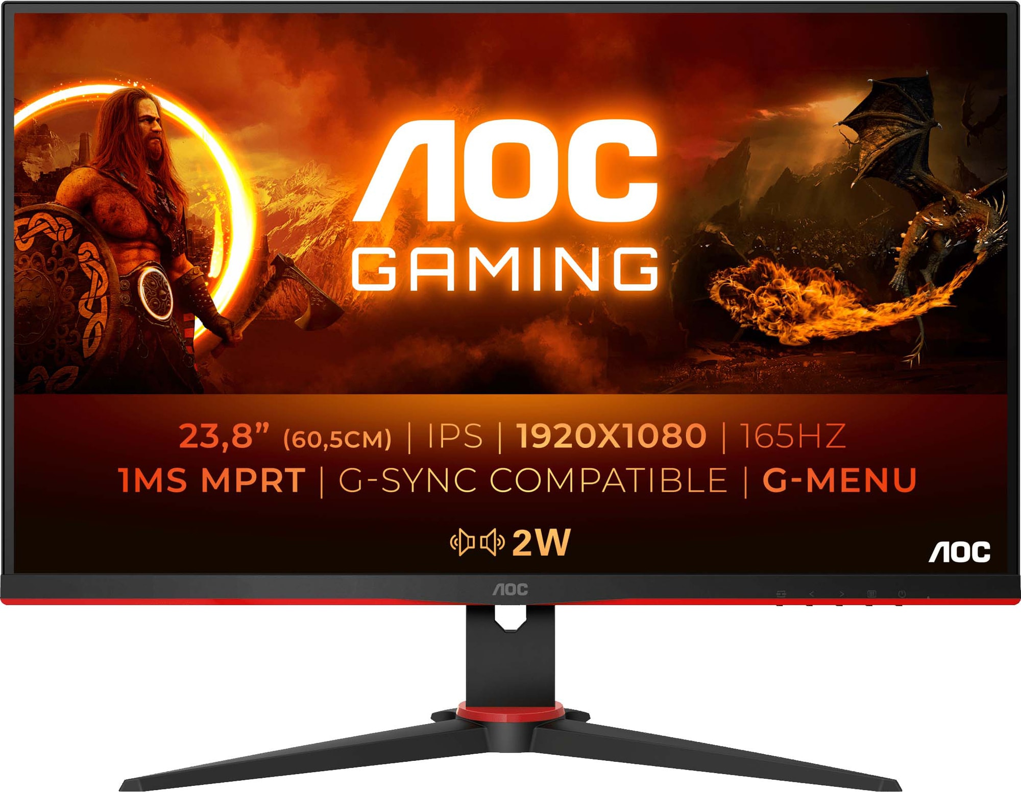 AOC 24G2SPAE/BK 24" gaming-skærm