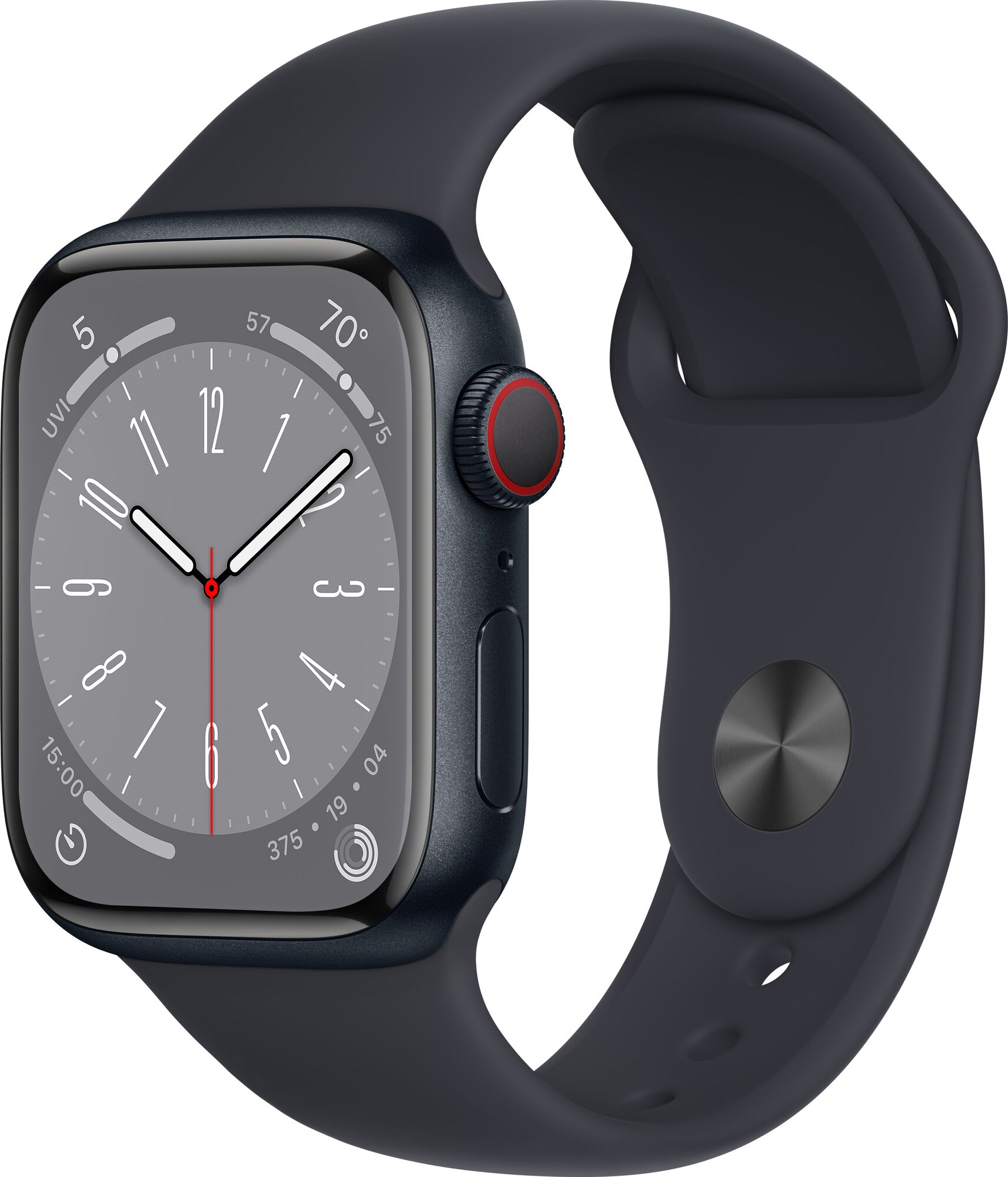 Apple Watch Series 8 41mm Cellular (midnight alu./midnight sportsbånd)