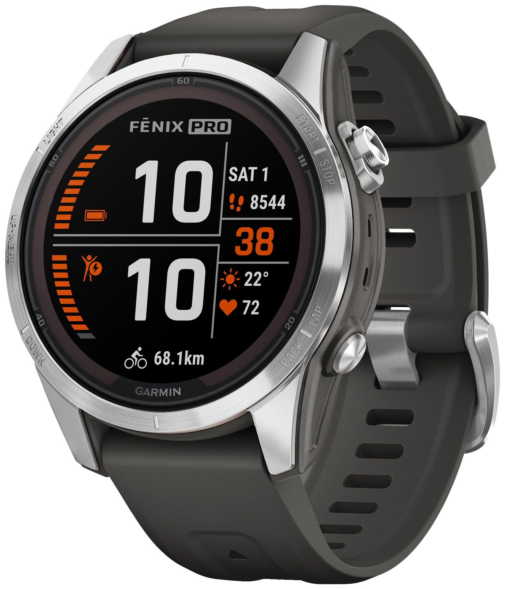 Garmin Fenix 7S Pro Solar smartwatch, 42mm (sølv)