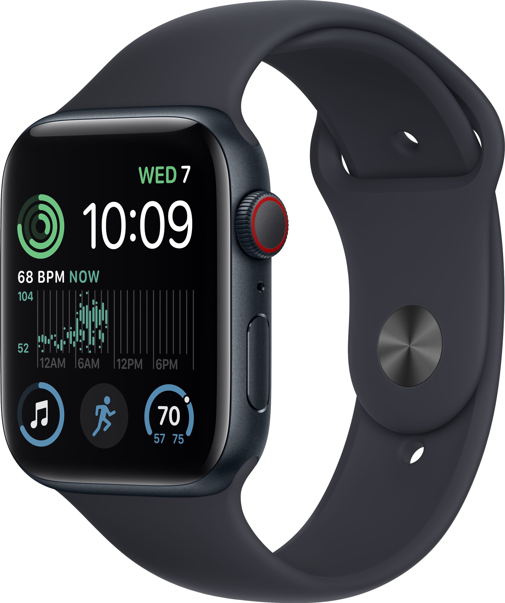 Apple Watch SE 2nd Gen (2022) 44 mm LTE (Midnight Alu/Midnight sportsbånd)