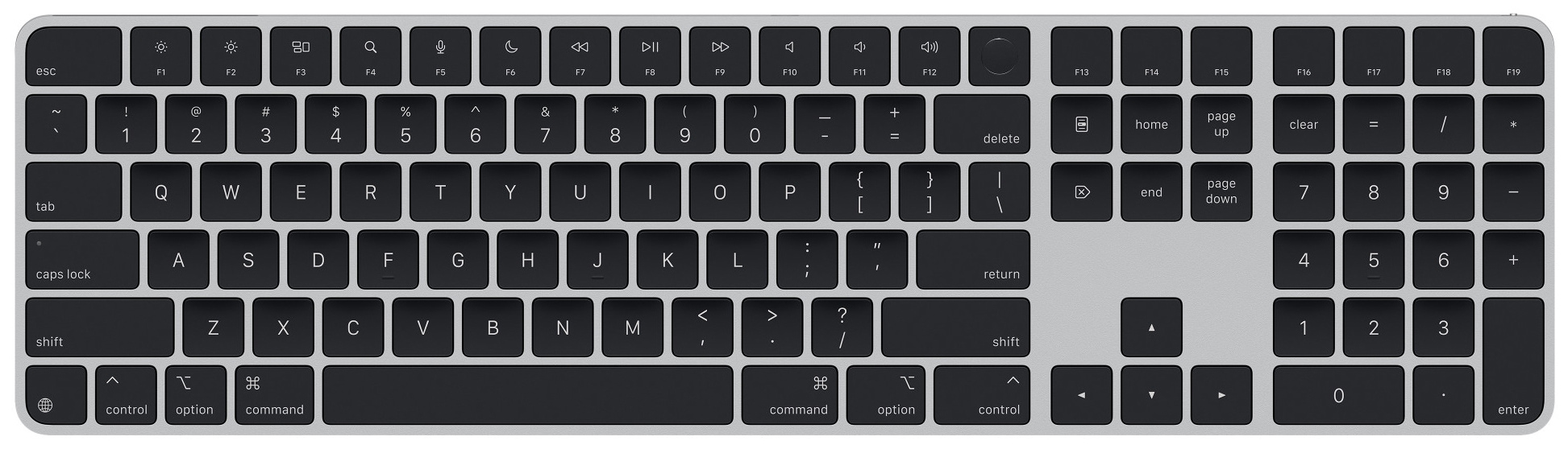 Apple Magic Keyboard med Touch-ID og Numpad (Dansk, sorte taster)