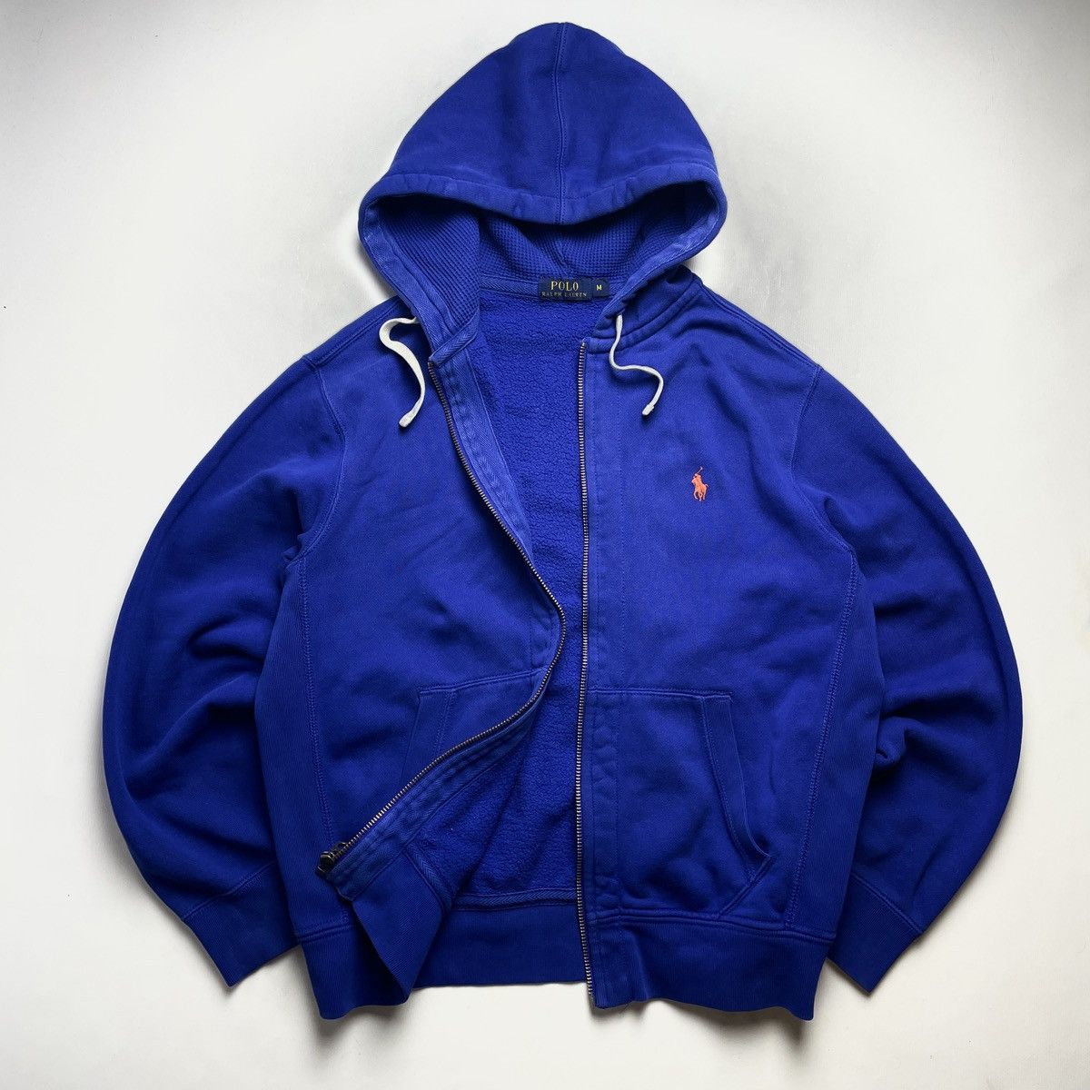 Polo Ralph Laurent 00S Zip Up Hoodie M Chief in Bleu, Men's (Size Medium)