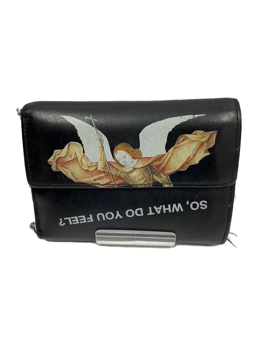 Undercover "so What Do You Feel" Angel Leather Wallet in Black, Men's