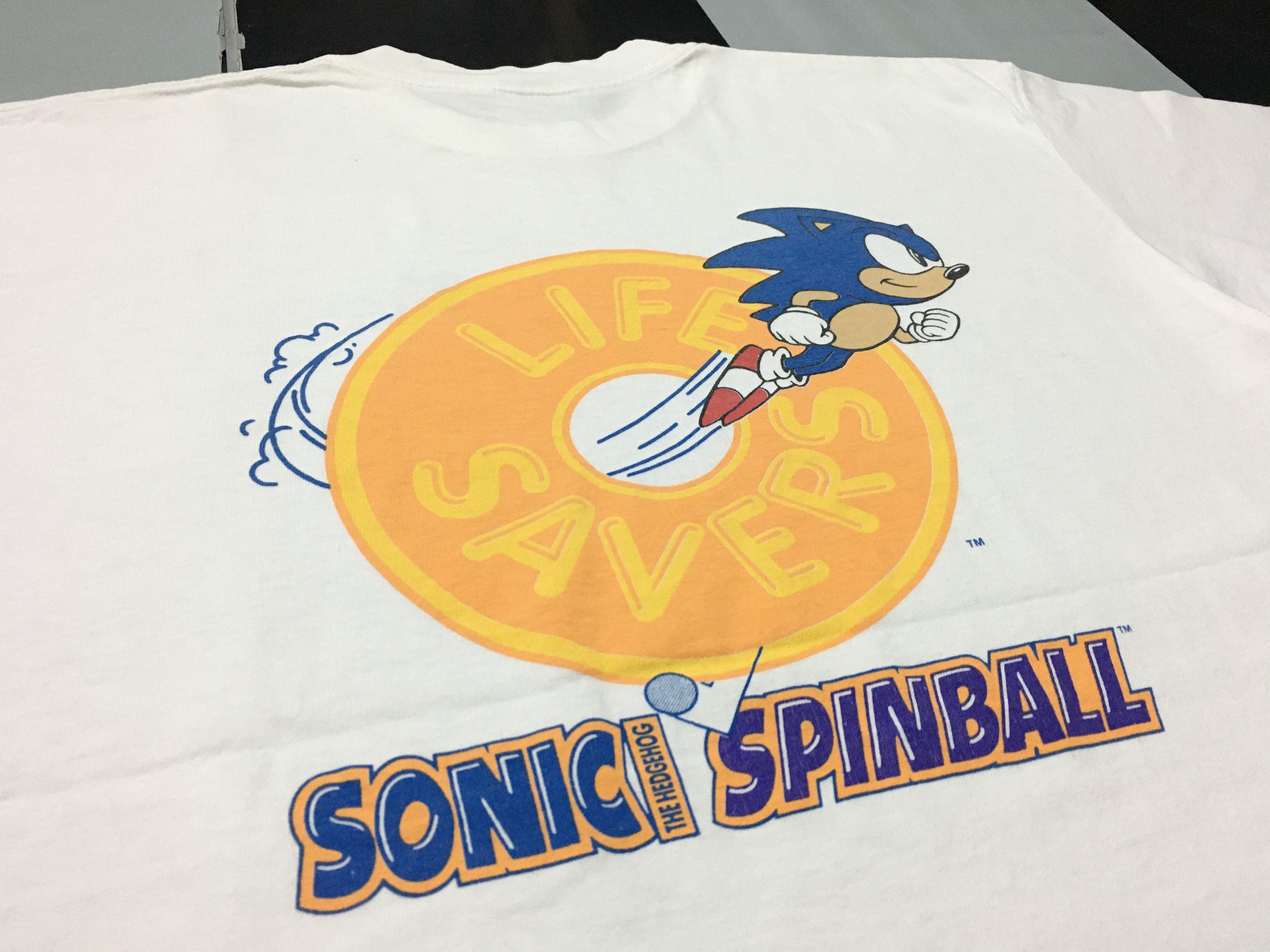 Exclusive Game Vintage Sonic The Hedgehog Shirt 90's Single Stitch in White, Men's (Size XL)