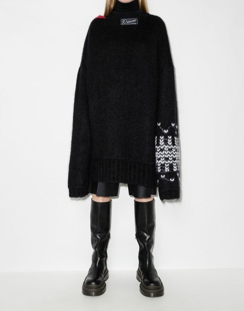 Raf Simons Jacquard Oversized Sweater in Black, Men's (Size XL)