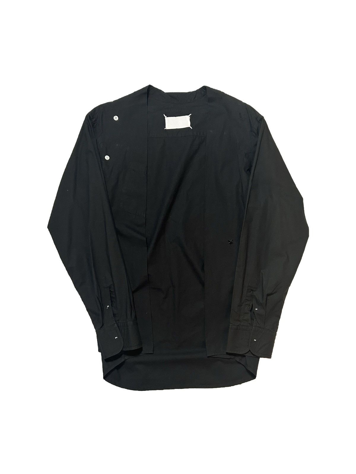 Maison Margiela Artisanal ‘01 Clover Reconstructed Button Up in Black, Men's (Size Medium)