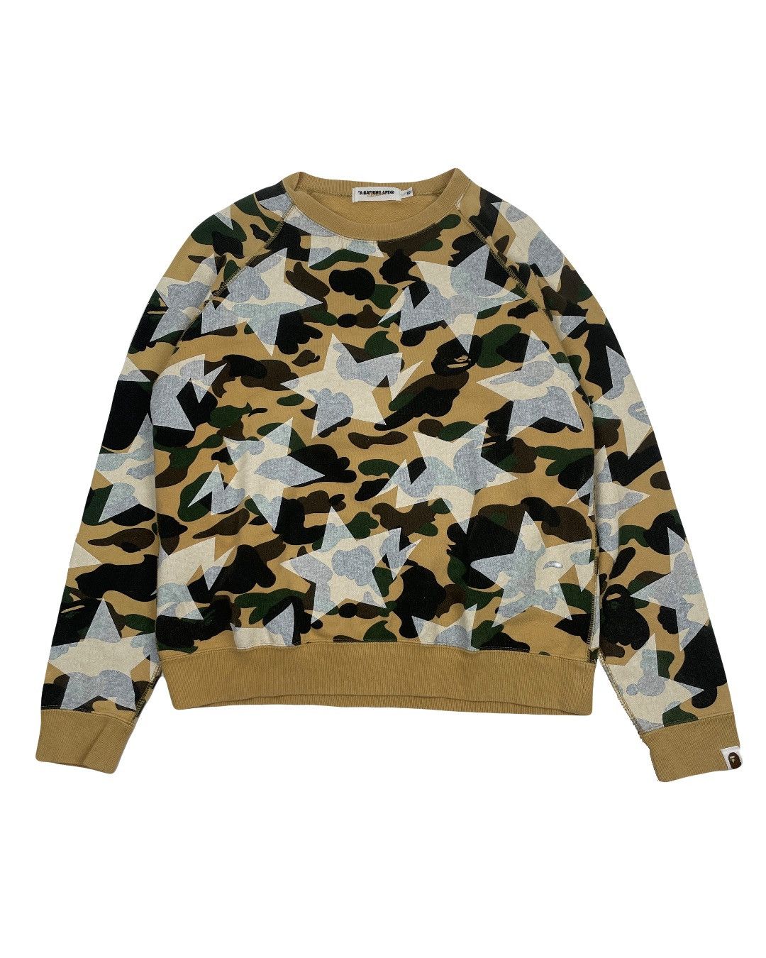 A Bathing Ape Bapesta Camo Crewneck Pullover, Men's (Size Small)