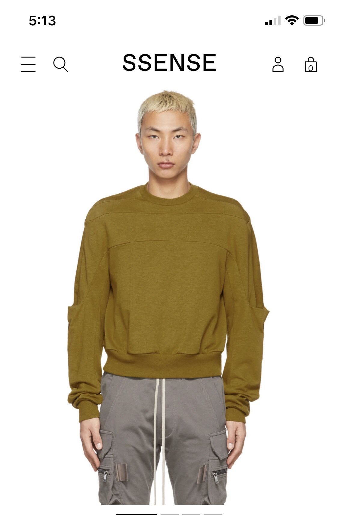 Mainline Rick Owens Ss22 Green Geth Crewneck Fogachine in Sulphate, Men's (Size Large)