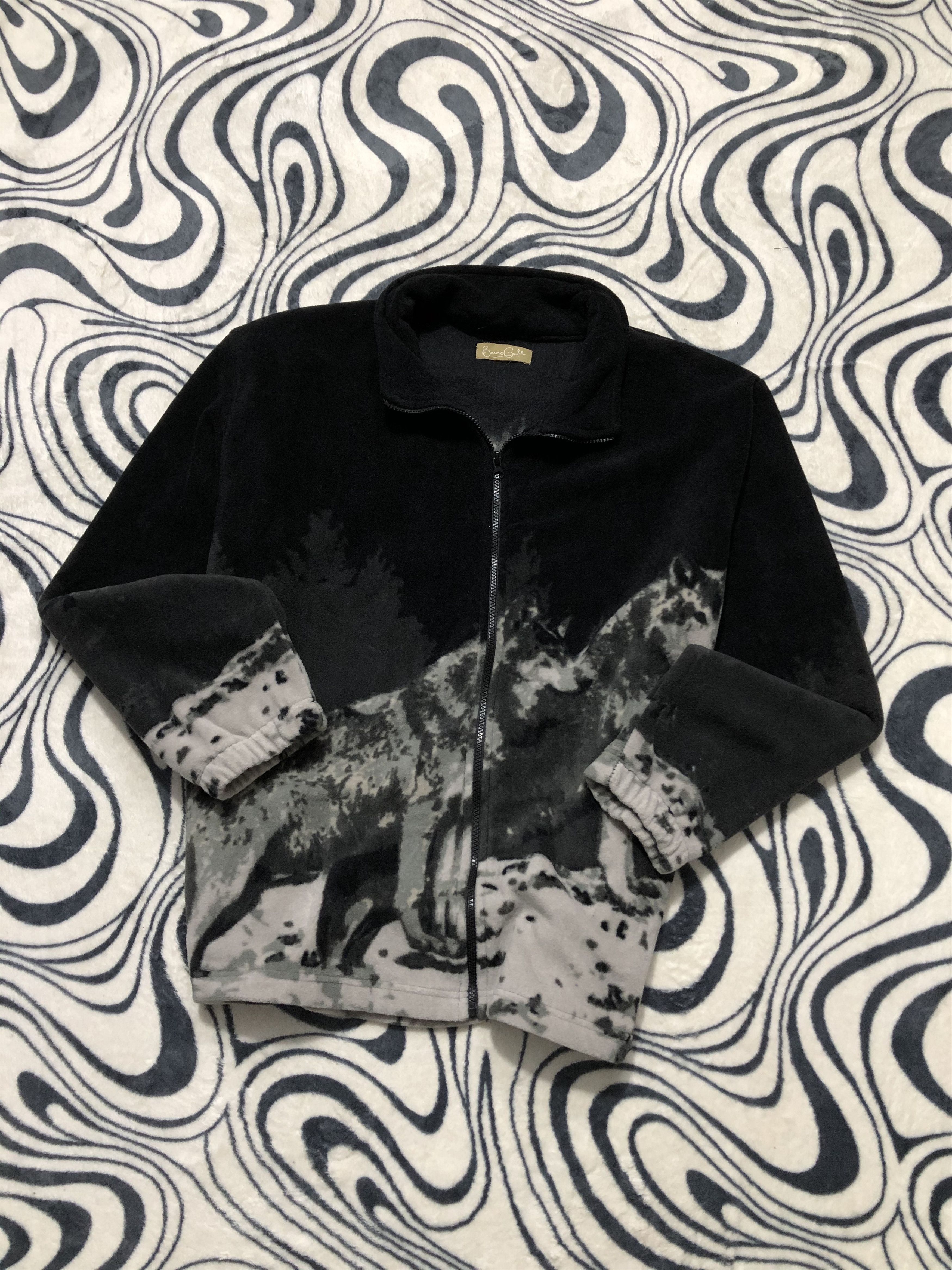 Animal Tee x Vintage Wolf Fleece Jacket, Men's (Size XL)