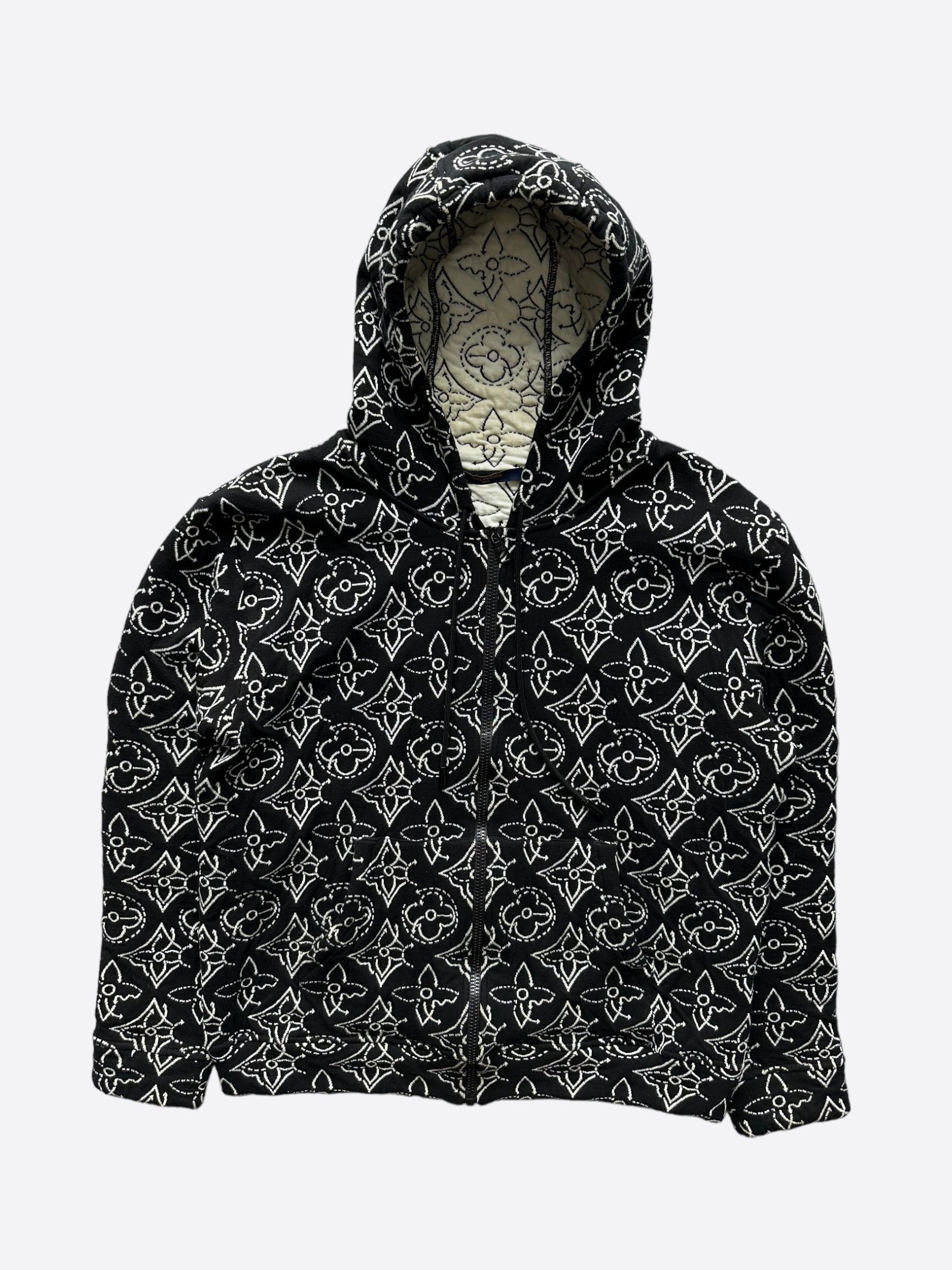 Louis Vuitton Black Nba Monogram Zip Up Hoodie, Men's (Size Medium)