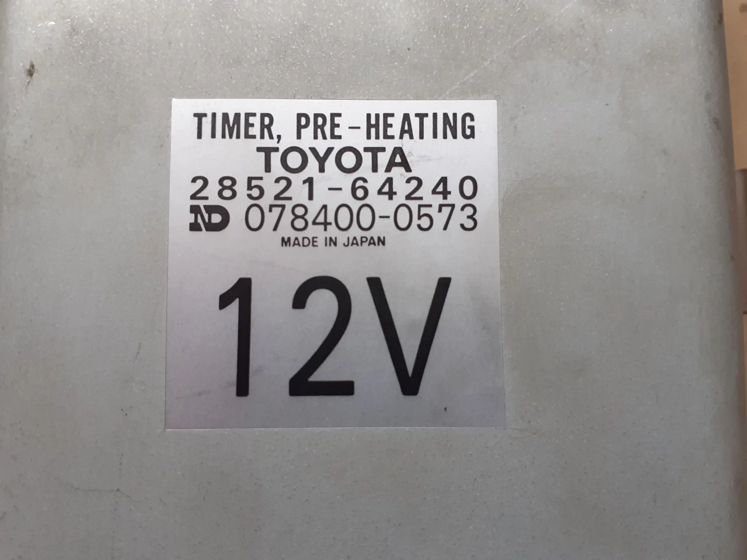 Timer Preheating Toyota Corolla CE80L