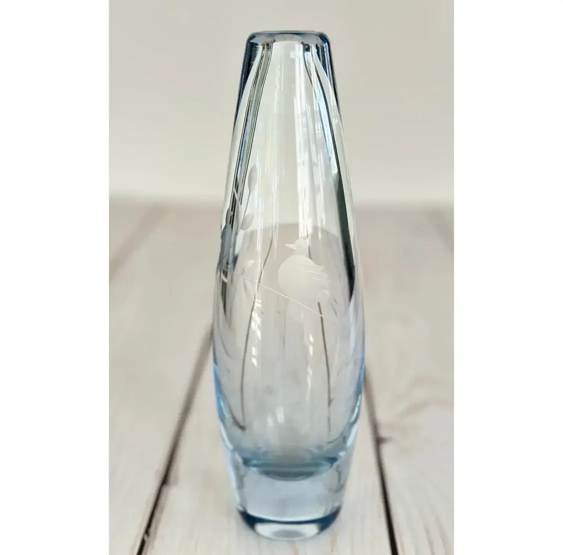 Vintage glas vase med fugle