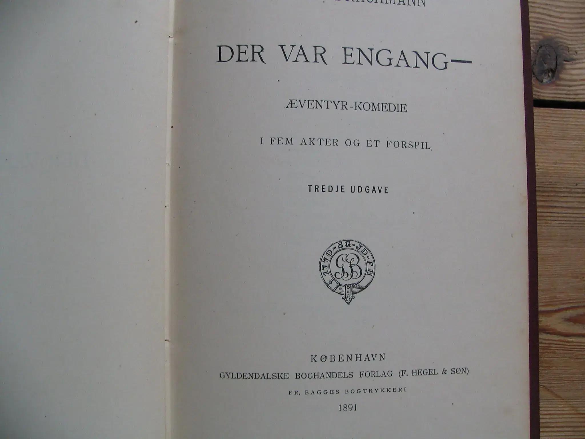 Holger Drachmann Der var engang 1891