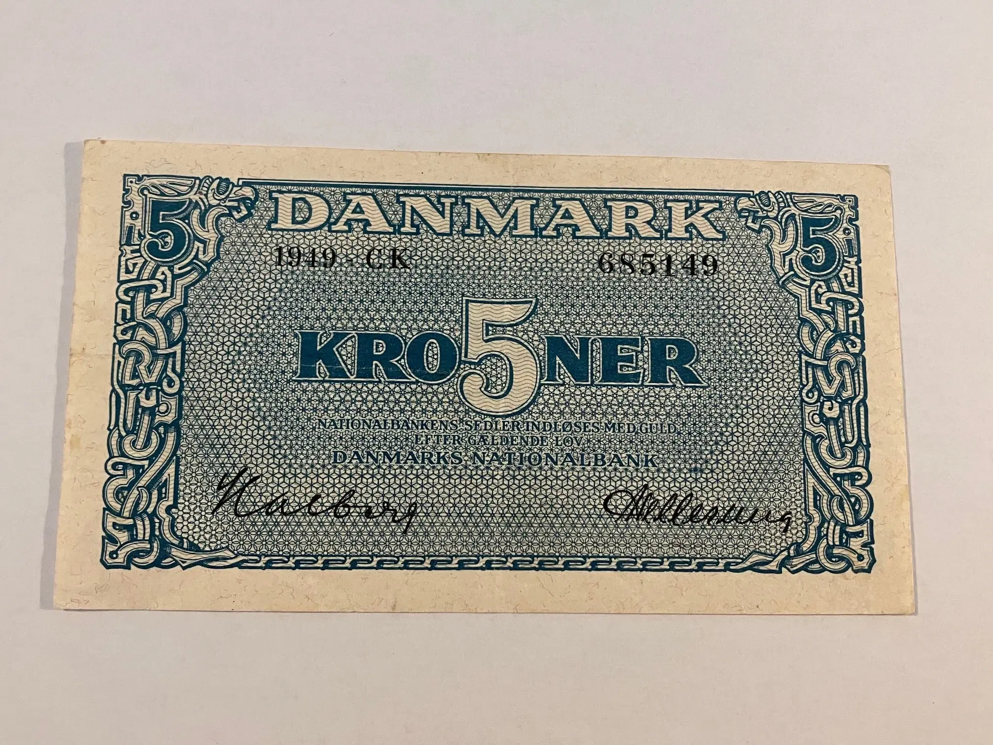 5 Kroner 1949 Danmark - Lille hul