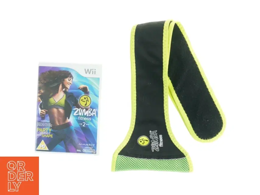 Zumba Fitness 2 Wii spil og bælte fra Wii (str 19 x 13 cm og 124 cm)