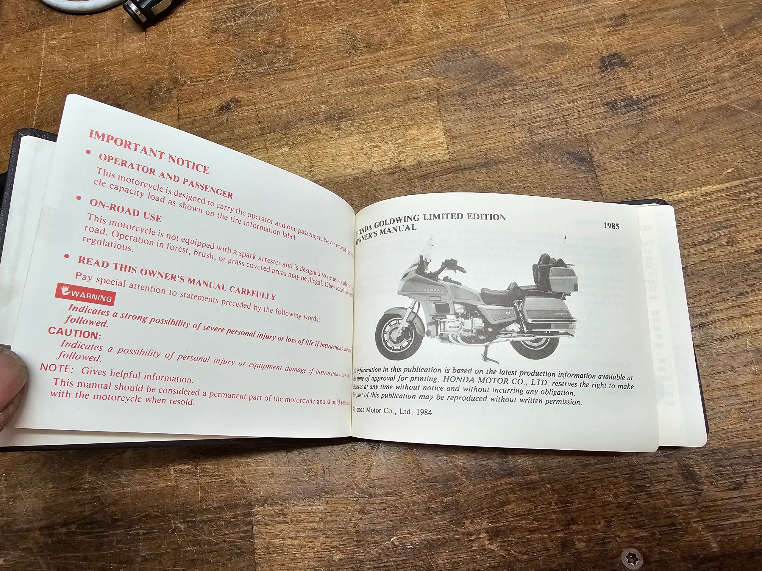 Honda GoldWing LTD GL1200 manual