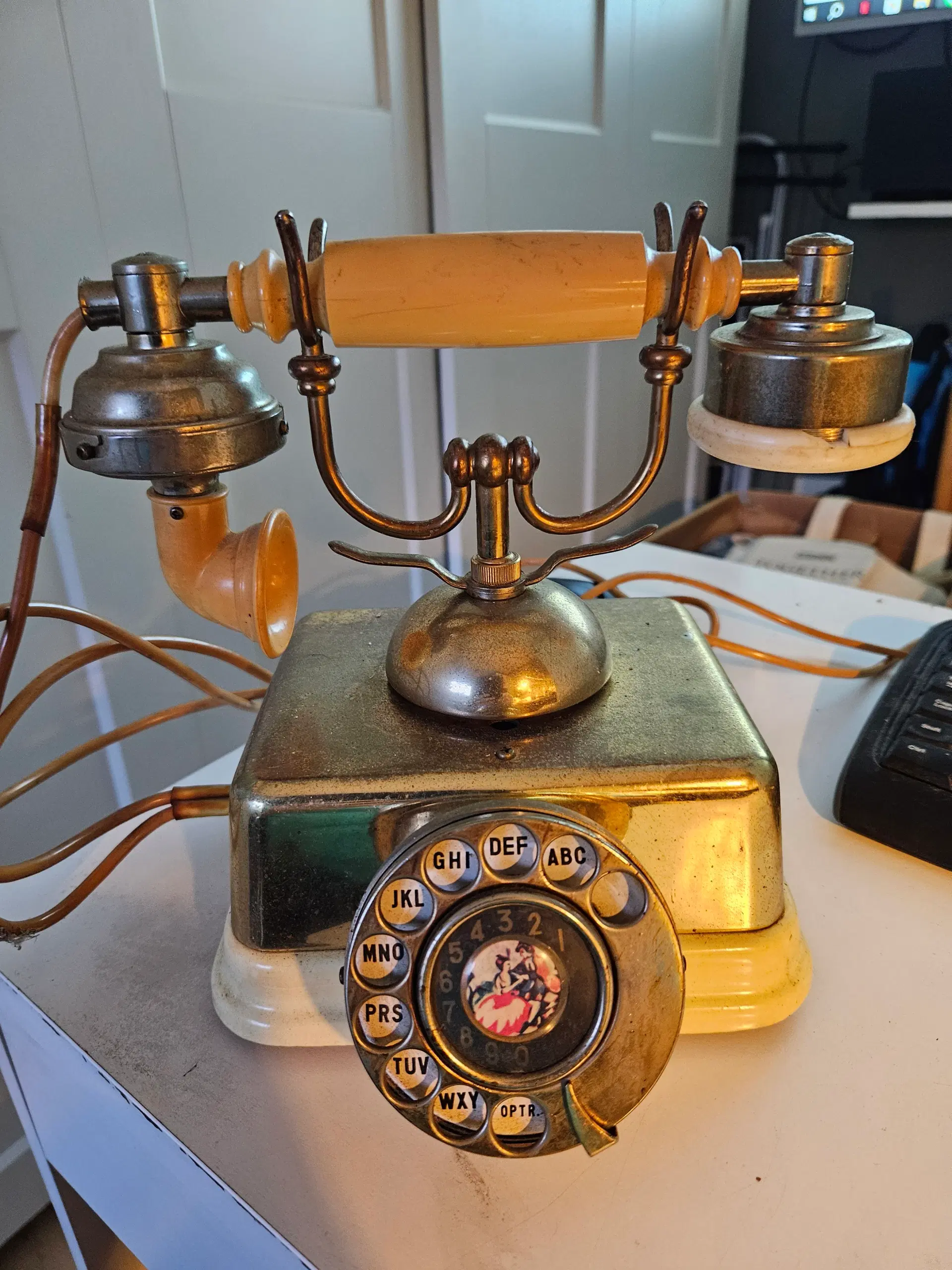 Old Vintage Tabel Phone from Denmark around 1950es