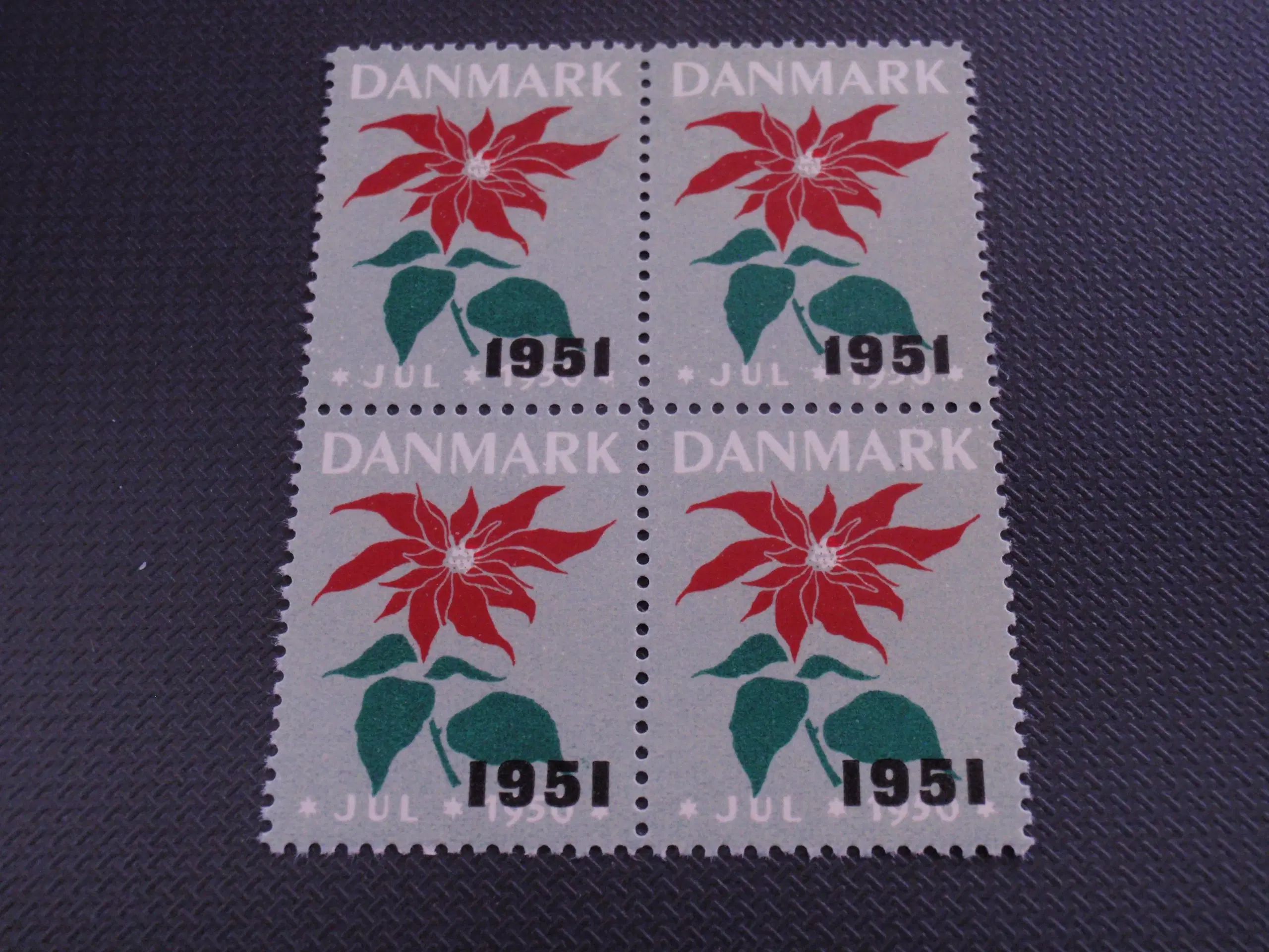 Postfrisk 4-blok Provisorie 1951 / 50 type 1  2