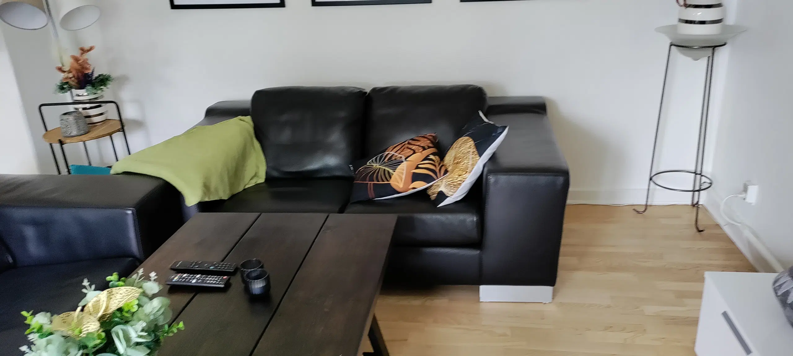 2stk Sorte læder sofa