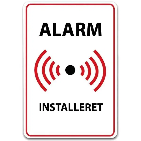 Alarm klistermærke