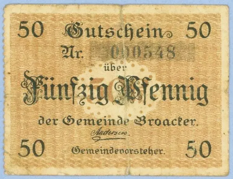 Broager Nødpengesedler 1918 og 1920