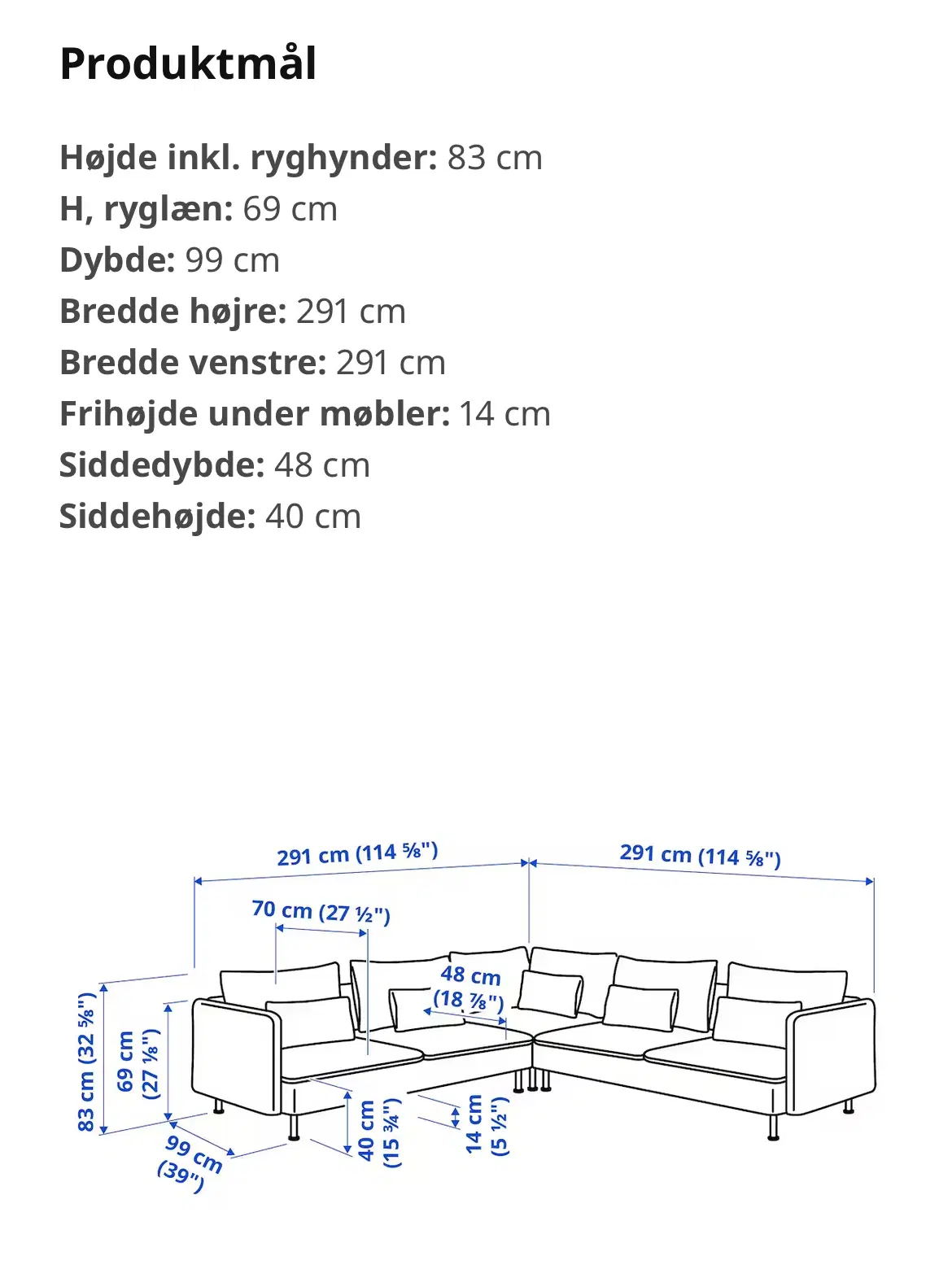 Sofa SÖDERHAMN Hjørnesofa