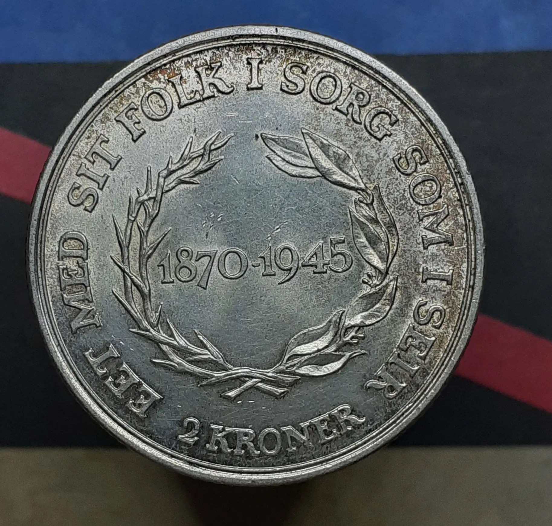 2 kr 1945 erindringsmønt sølv