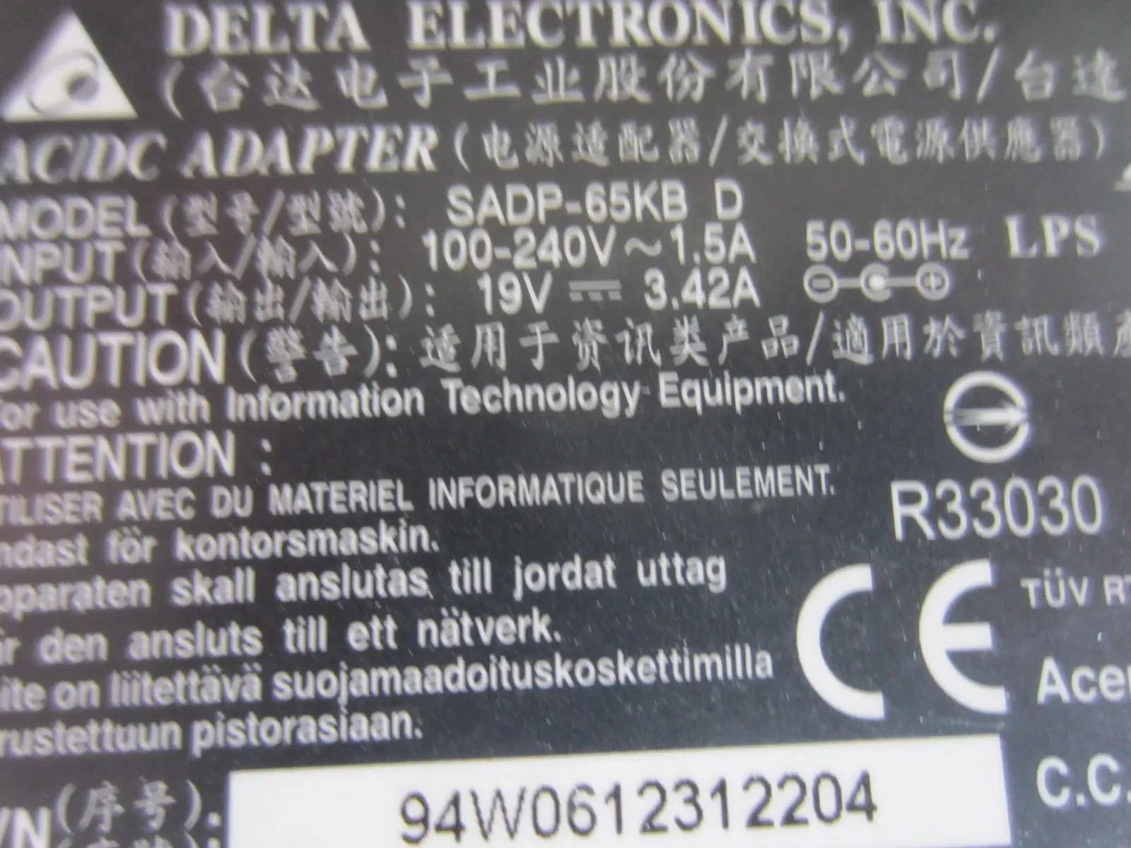 Strømforsyning Delta Electronics SADP-65KB D AC/DC